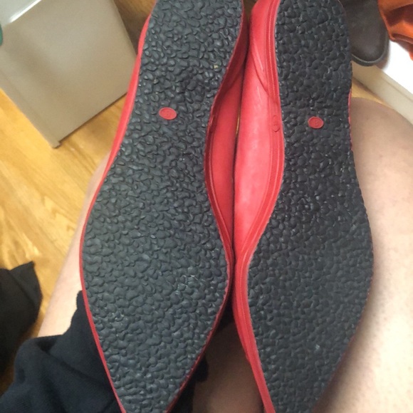 Sigerson Morrison red rubber flats Sz 8 - Picture 3 of 3